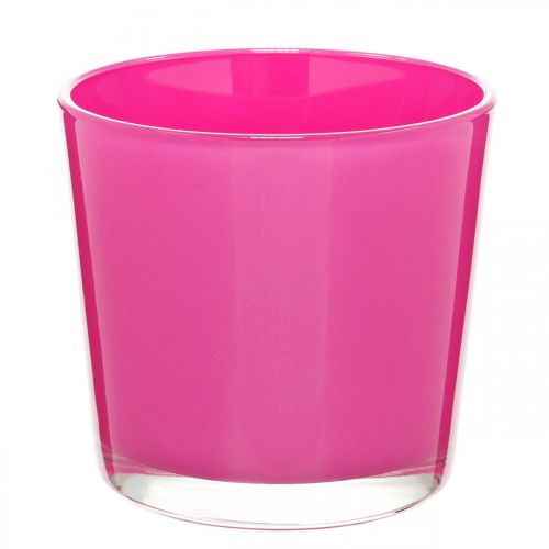 Floristik24 Szklana wanna, donica różowa Ø11,5cm W11cm