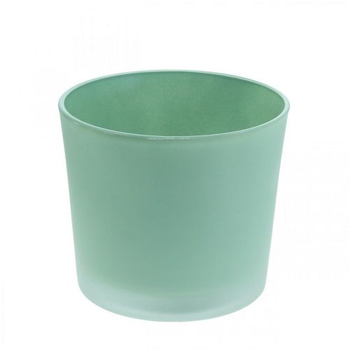 Szklana doniczka zielona sadzarka szklana wanna Ø14.5cm H12.5cm