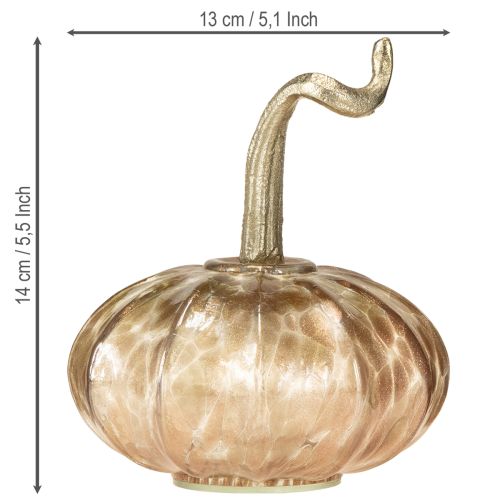 Produkt Szklana dekoracja stołu dynia jesienna szklana metalowa dynia wys. 14cm 2 szt.