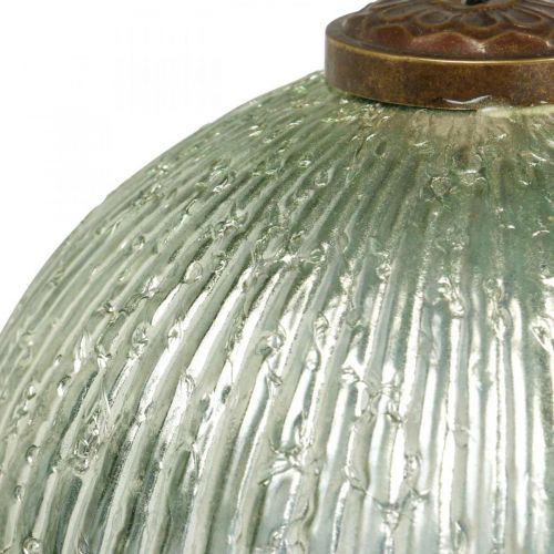 Produkt Szklana kula bożonarodzeniowa duża do zawieszenia zielona, złota vintage Ø20cm