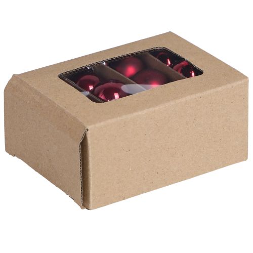 Bombki szklane Boże Narodzenie w Bordeaux mix Ø3cm 22 szt | Floristik24.pl