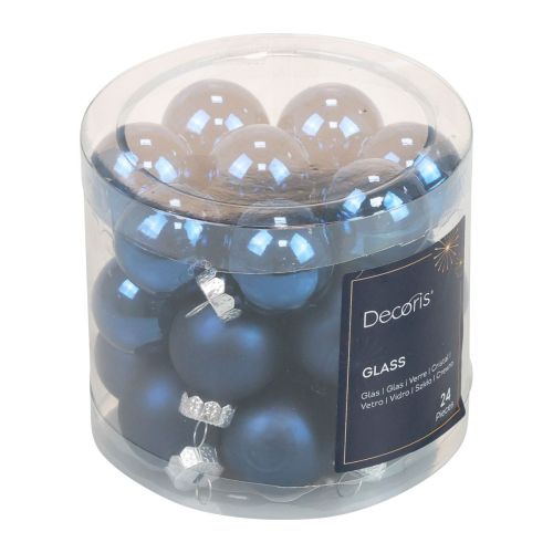 Produkt Mini bombki świąteczne szklane niebieskie kulki szklane Ø2,5cm 20 szt