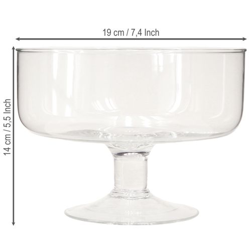 Produkt Misa szklana na świece pływające Misa z podstawą Ø19cm H14cm