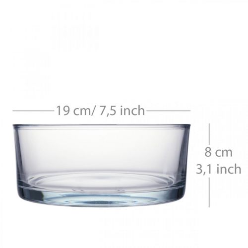 Floristik24 Miska szklana Ø19cm W8cm