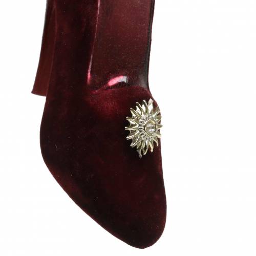Floristik24 Aksamitne trzewiki szklane Bordeaux, Old Pink 12cm 2szt.