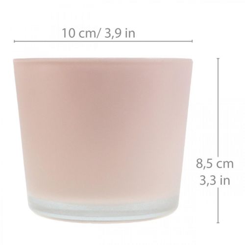 Produkt Doniczka szklana różowa szklana wanna Ø10cm W8,5cm