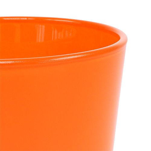 Floristik24 Szklana doniczka pomarańczowa Ø10cm W8,5cm