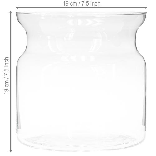 Floristik24 Wazon szklany Brenda wazon na kwiaty szkło duży przezroczysty Ø19cm H19cm