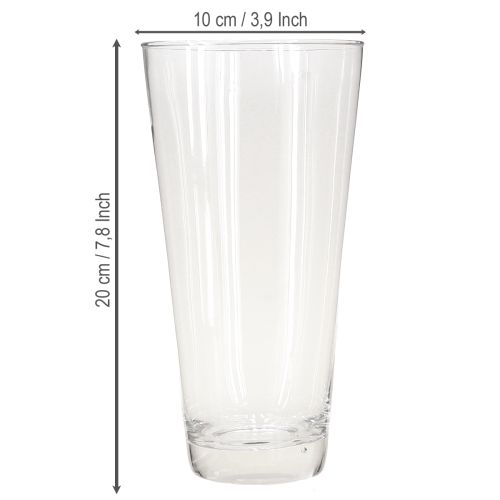 Produkt Wazon szklany stożkowy wazon na kwiaty transparentny Ø10cm H20cm