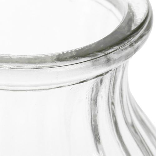 Produkt Wazon szklany rowki na wazon szkło dekoracyjne przezroczyste Ø12cm W18cm 2szt