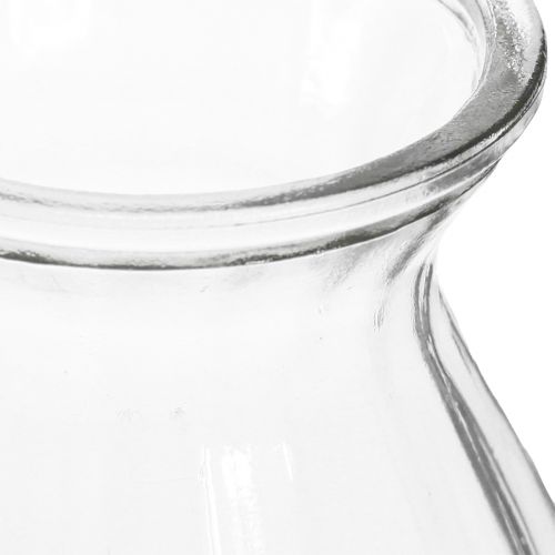 Floristik24 Wazon szklany wazon bulwiasty z rowkami przezroczysty Ø11cm W14cm 2szt