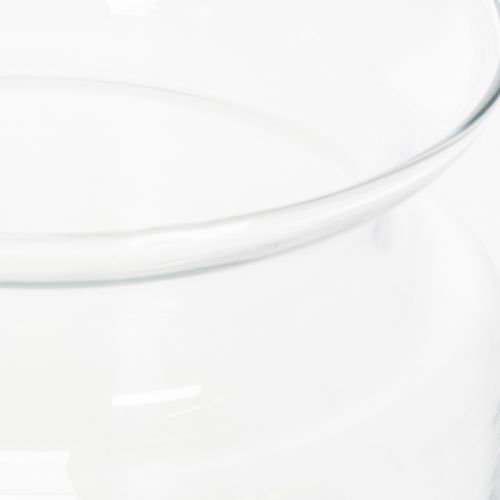 Produkt Wazon szklany przezroczysty, dekoracyjny wazon szklany z rantem, na świecznik lub wazon na kwiaty, 15 cm