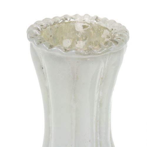 Floristik24 Szklany wazon wieśniak srebrno biały W11cm 6szt