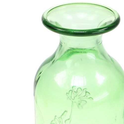 Floristik24 Wazon Szklany Butelka Żółty, Zielony H19cm 2szt.