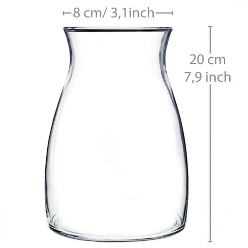 Floristik24 Dekoracyjny szklany wazon przezroczysty szklany wazon Ø11cm W20cm