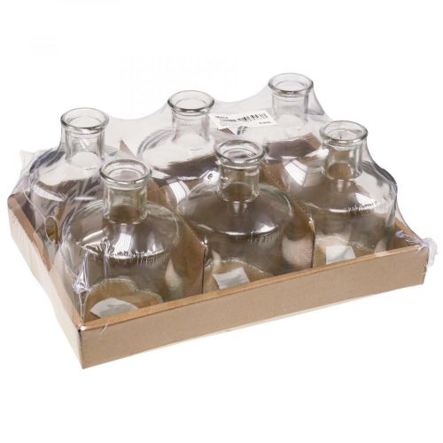 Floristik24 Wazon Szklany Butelki Aptekarskie Deco Szklany Wazon Deco Przezroczysty Ø7cm 6szt