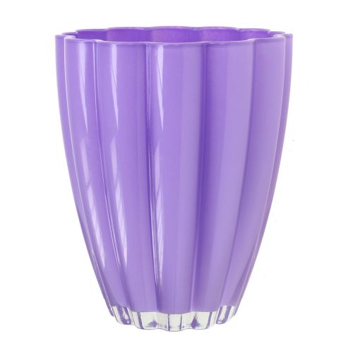 Floristik24 Wazon szklany "Bloom" Lilac Ø14cm H17cm