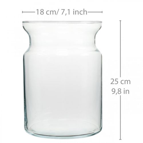 Floristik24 Wazon szklany przezroczysty dekoracyjny wazon szklana latarnia wazon na kwiaty Ø18cm W25cm