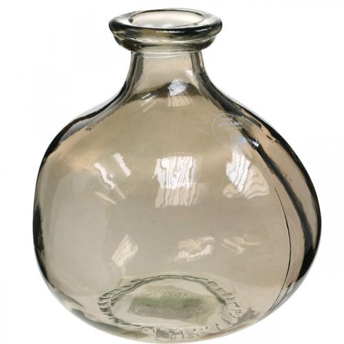 Floristik24 Szklany wazon okrągły brązowy szklany wazon dekoracyjny rustykalny Ø16,5cm W18cm