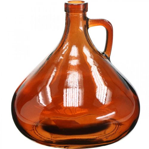 Wazon szklany w stylu vintage dekoracja szklana brązowa Ø17cm W18cm