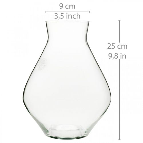 Produkt Wazon na kwiaty szklany bulwiasty szklany wazon przezroczysty dekoracyjny wazon Ø20cm W25cm