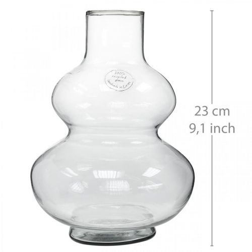 Wazon szklany okrągły wazon na kwiaty dekoracyjny wazon szkło bezbarwne Ø16cm W23cm
