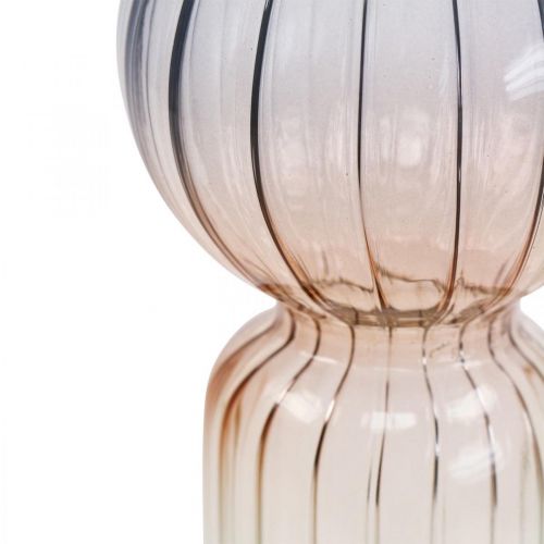 Produkt Szklany wazon Deco Wazon Niebieski Brązowy Przezroczysty Mini wazon Ø8cm W17cm