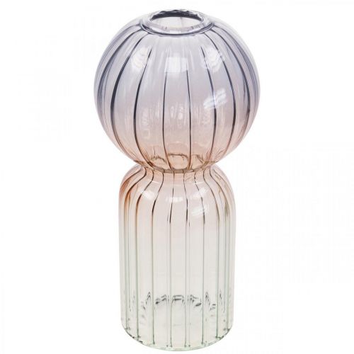Produkt Szklany wazon Deco Wazon Niebieski Brązowy Przezroczysty Mini wazon Ø8cm W17cm