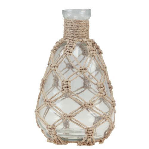 Produkt Wazon szklany makrama juta naturalny letni morski Ø11cm W19,5cm