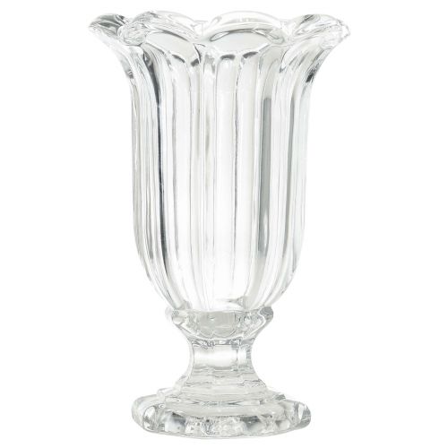 Produkt Wazon szklany ze szklanym wazonem na nóżkach Ø13,5cm W22cm