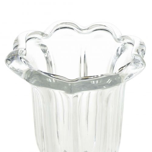 Produkt Wazon szklany ze szklanym wazonem na nóżkach Ø13,5cm W22cm