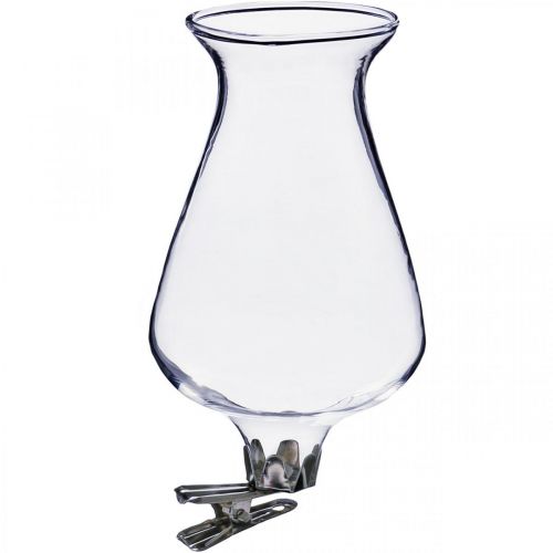 Floristik24 Szklany wazon tulipan z klipsem Ø5,9 cm W11 cm przezroczysty 4 szt.