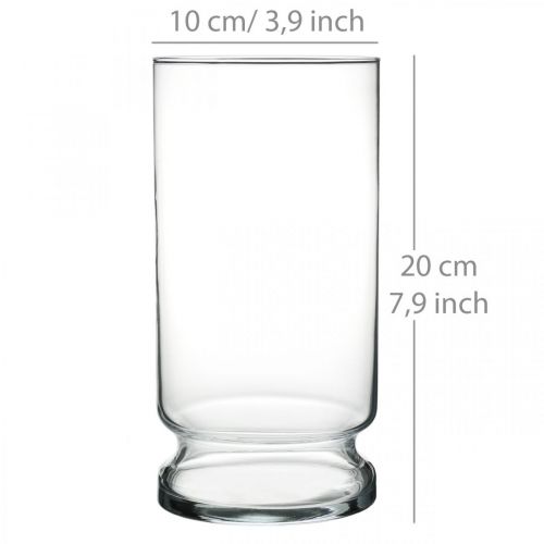 Floristik24 Wazon szklany Cylinder przezroczysty Ø10cm W20cm