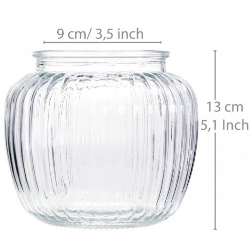 Produkt Wazon szklany żebrowany wazon szklany Ø14cm W13cm 2szt