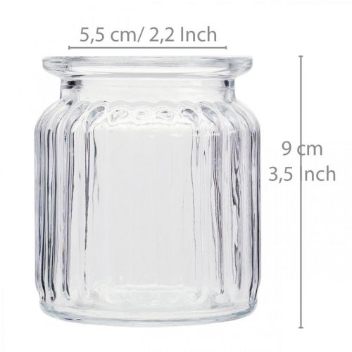 Produkt Wazon szklany żebrowany wazon szklany Ø7,5cm W9cm 4szt
