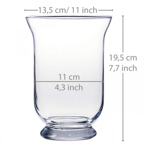 Produkt Szklany wazon przezroczysty Ø13,5 cm W19,5 cm Szklany wazon dekoracyjny na kwiaty