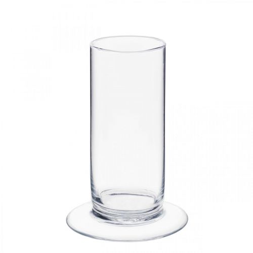 Produkt Wazon szklany ze stopką Przezroczysty Ø6cm W15cm