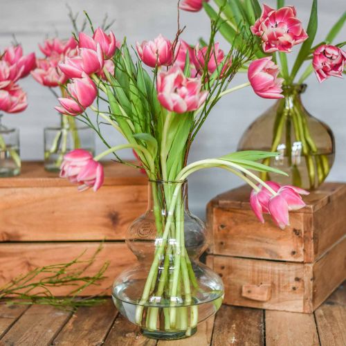 Produkt Wazon szklany okrągły wazon na kwiaty dekoracyjny wazon szkło bezbarwne Ø16cm W23cm