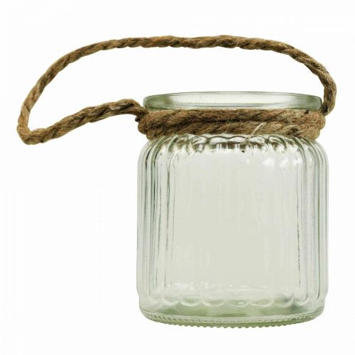 Floristik24 Szklany wazon do zawieszenia latarni szklanej liny Ø8cm W9cm