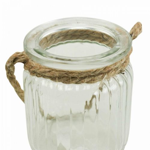 Floristik24 Szklany wazon do zawieszenia latarni szklanej liny Ø8cm W9cm