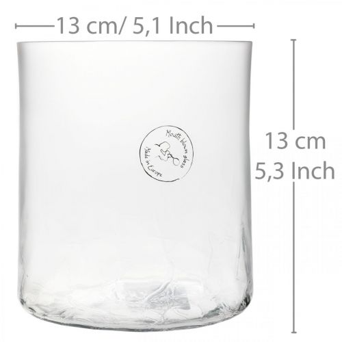 Produkt Wazon szklany cylindryczny Crackle Clear, Satin Ø13cm H13,5cm