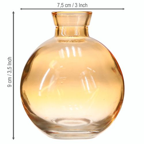 Produkt Wazony szklane w kształcie cebulek mini dekoracyjne pomarańczowe Ø7,5cm wys.9cm 6 szt.