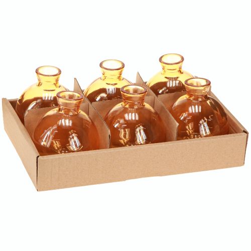 Produkt Wazony szklane w kształcie cebulek mini dekoracyjne pomarańczowe Ø7,5cm wys.9cm 6 szt.