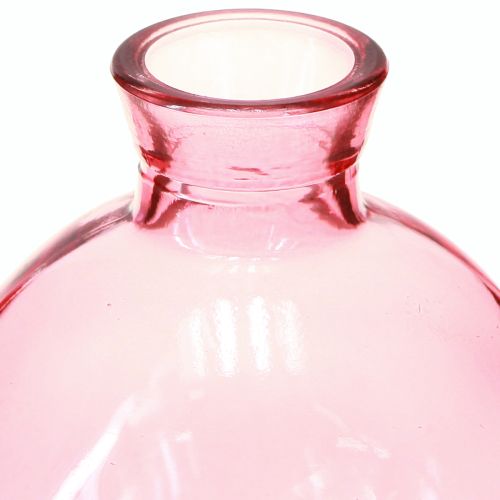 Produkt Wazony szklane w kształcie cebulek różowe retro mini wazony Ø7,5cm H9cm 6 szt