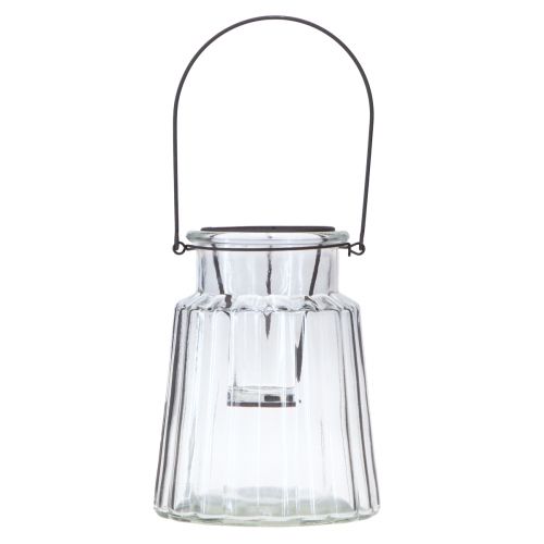 Produkt Szklana latarnia z uchwytem ze szkła przezroczystego Ø14cm W18cm