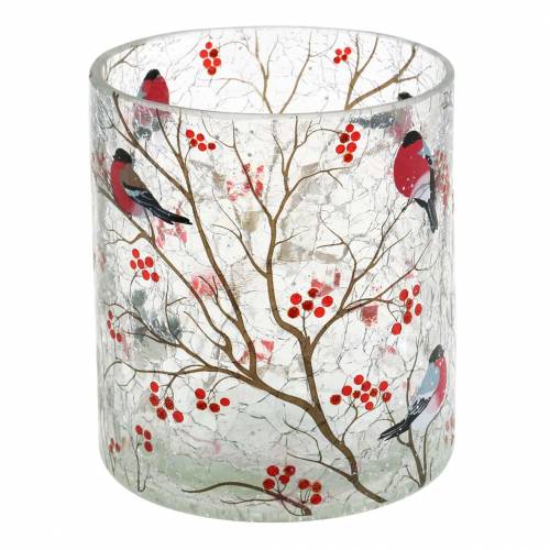 Floristik24 Latarnia Bullfinch Crackle Clear Ø9cm W10cm