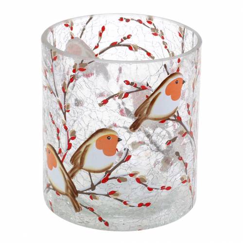 Floristik24 Latarnia Robin Crackle Przezroczysta Ø9cm W10cm