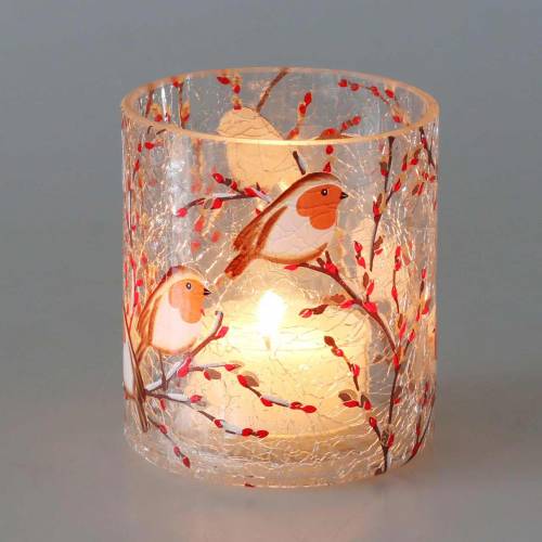 Floristik24 Latarnia Robin Crackle Przezroczysta Ø9cm W10cm