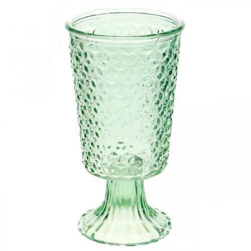 Floristik24 Lampion szklany, puchar szklany z nóżką, słoik szklany Ø10cm H18,5cm