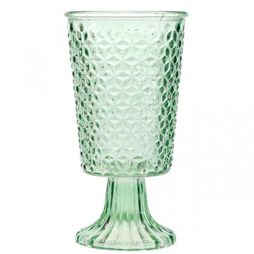 Floristik24 Lampion szklany, puchar szklany z nóżką, słoik szklany Ø10cm H18,5cm
